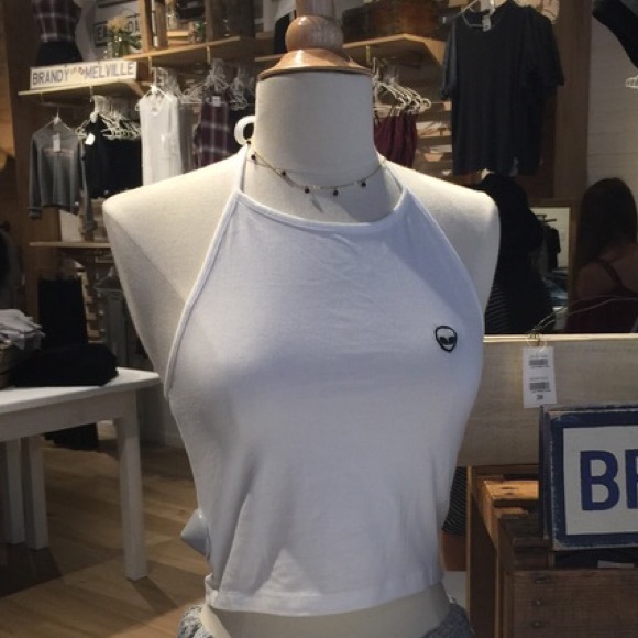 Brandy Melville White Alien Sachi Halter Top