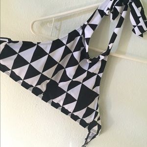 black and white high neck bikini top