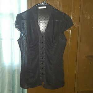 Black sheer blouse by Charlotte Russe large