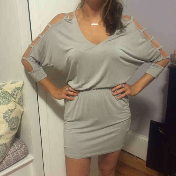 Grey cutout dress nasty gal