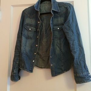 Denim snap shirt