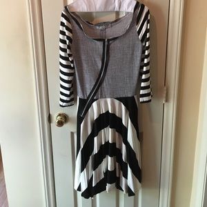 Black-and-white designer dress