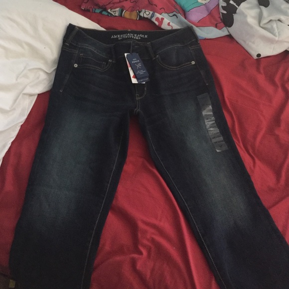 American Eagle denim artist crop jeans