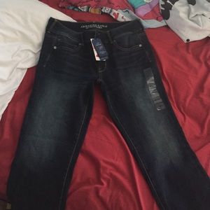 American Eagle denim artist crop jeans