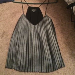 TOPSHOP Flowy Silver Top