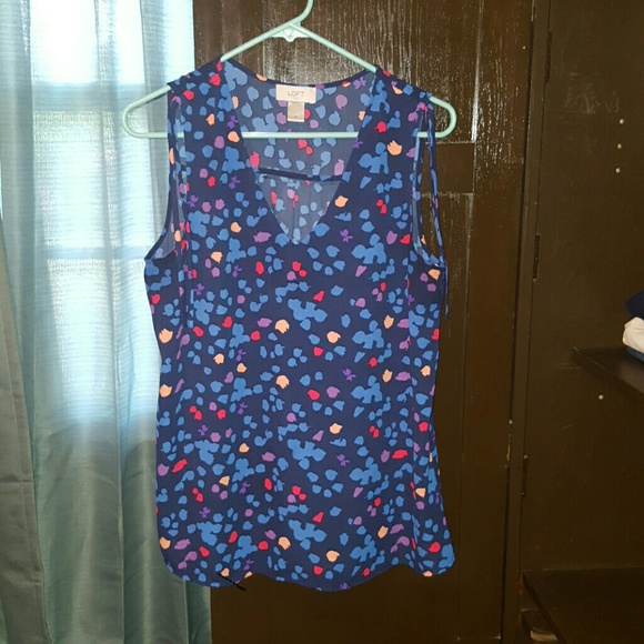 ANN TAYLOR LOFT PRINTED SHELL TOP M