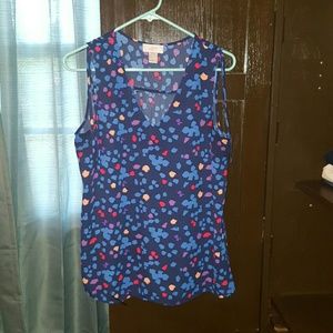 ANN TAYLOR LOFT PRINTED SHELL TOP M