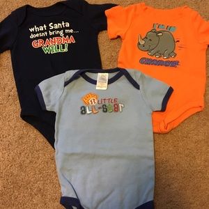 3 various 3-6 month onsies