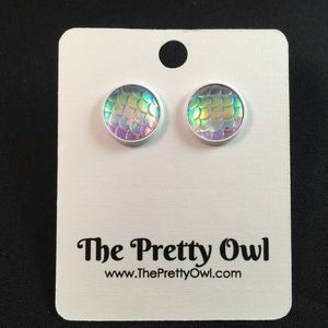 3/$15 mermaid scale stud earrings