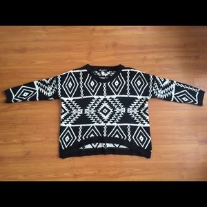 Aztec print crop top sweater