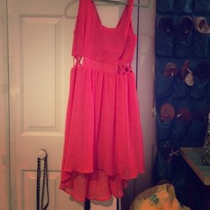 High low pink dress