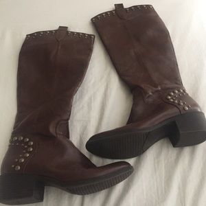 Brown riding boots