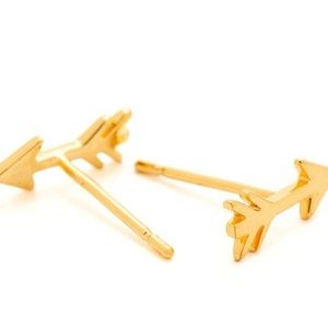 NWT - Gold Shooting Arrows Stud Earrings