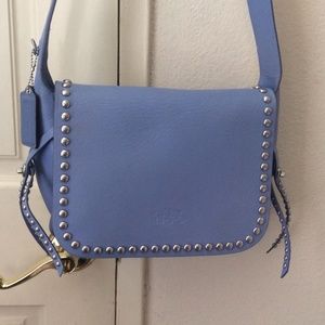 Blue Coach Leather Shoulder Bag