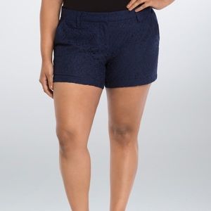 Torrid Lace Shorts Peacoat Blue NWT