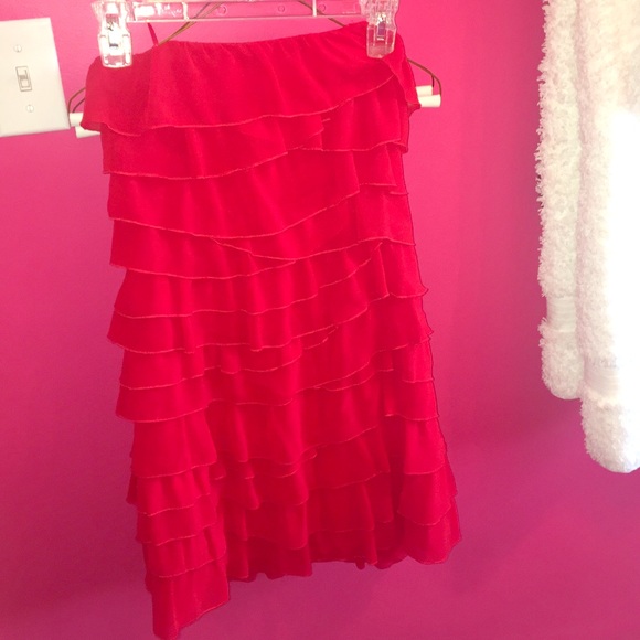 Fire Red Guess Mini Dress Strapless