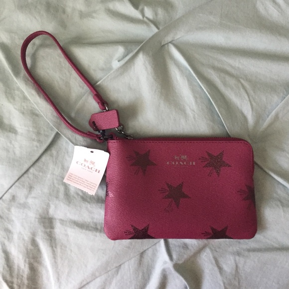 Coach Handbags - NWT Coach Star Canyon Cranberry Wristlet
