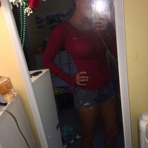 Plain Red Long Sleeved Shirt