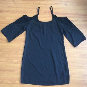 Black open shoulder dress