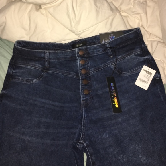 High waisted skinny jeans