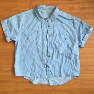 Crop top button down shirt