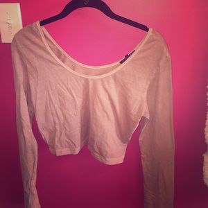 Light pink/lavender long sleeve crop top