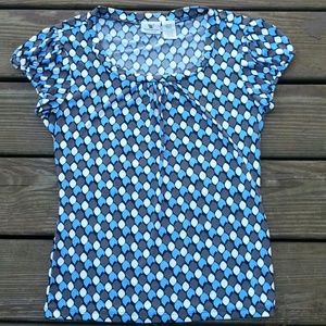 Multi-color cap sleeved blouse