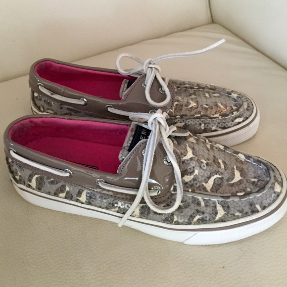 Leopard sequined Sperry Topsiders