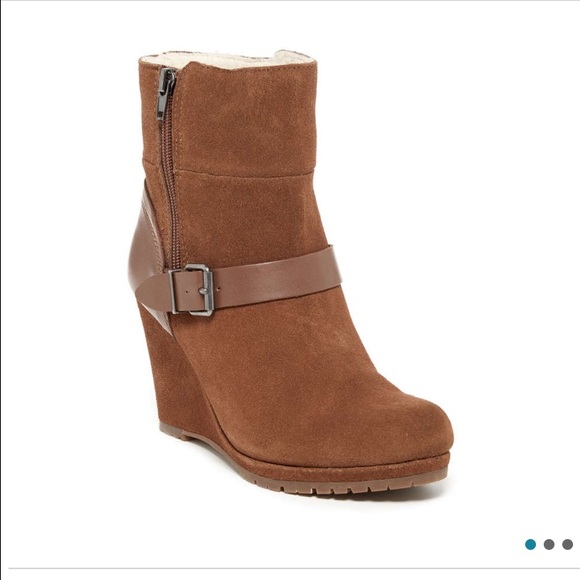 Dolce vita fur lined wedge bootie - Picture 2 of 4