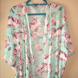Blue floral Kimono