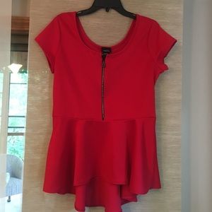 Red Peplum Top