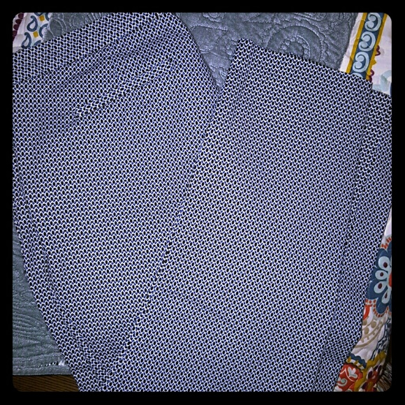 Blue white printed ankle pants 10