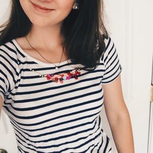 Girls xl striped tee (fits women's xs)