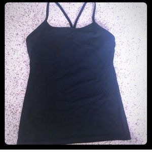 Black lululemon power Y tank