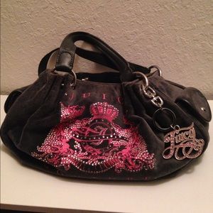 Juicy Couture grey velour purse