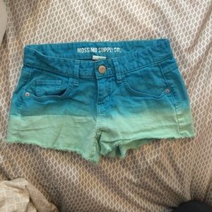 Teal and aqua ombré shorts size 3