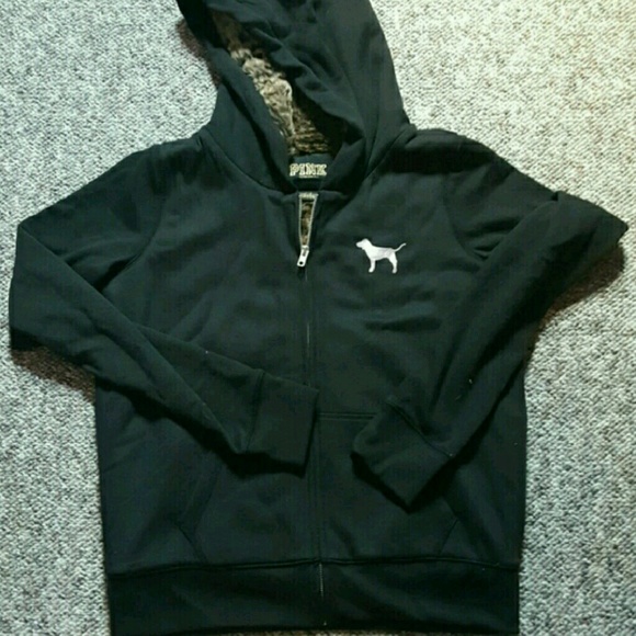 Victoria's Secret Pink Bling fur lined zip up