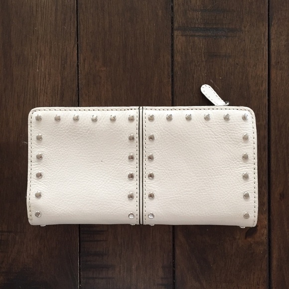 Michael Kors White Wallet with Silver studs