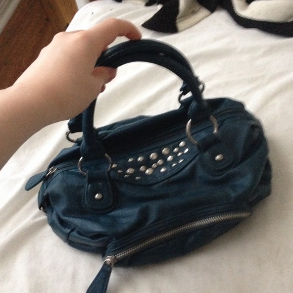 TEAL STUDDED BAG - Picture 2 of 3