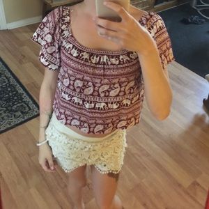 Red elephant crop top