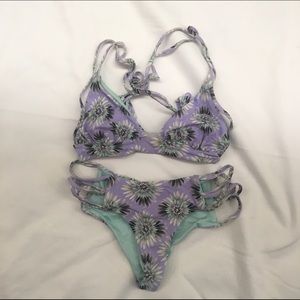 Blue life flower bikini