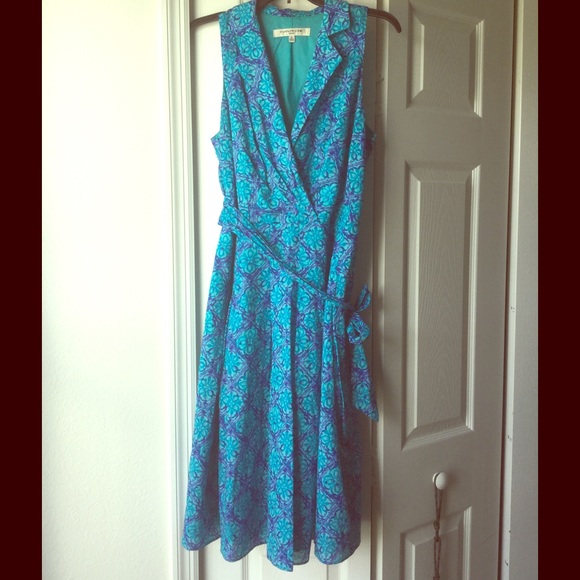 Blue printed dress