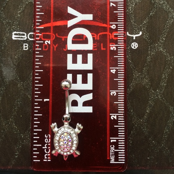 Silver Turtle Stud Bellyring Piercing