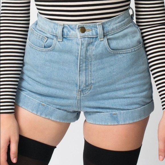 AA High-Waist Denim Shorts