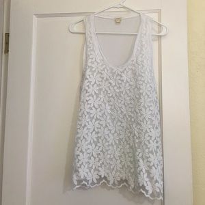 White jcrew floral tank