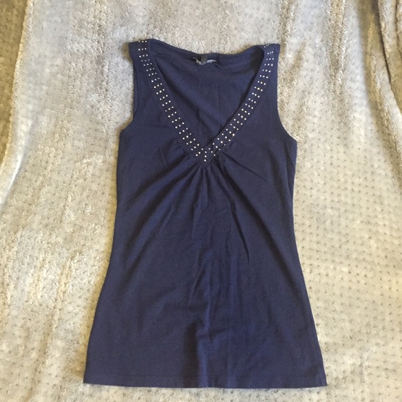 Express navy blue v-neck tank top XS