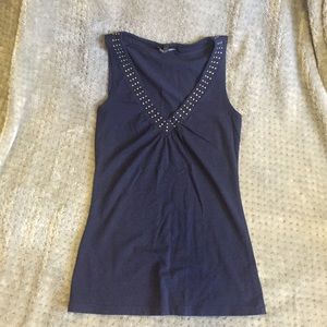 Express navy blue v-neck tank top XS