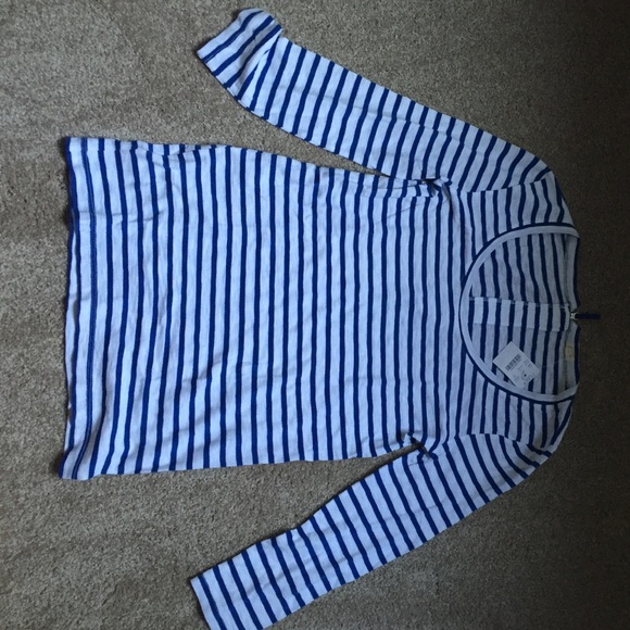 J. Crew Blue and White Striped Shirt