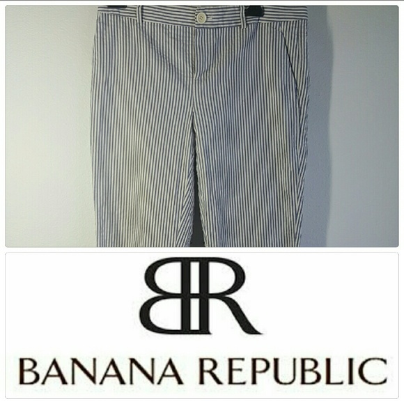 Womans Summer Seersucker pants Navy Blue