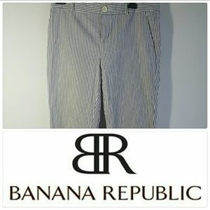 Womans Summer Seersucker pants Navy Blue